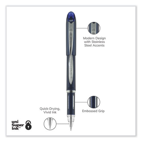 Jetstream Hybrid Gel Pen, Stick, Fine 0.7 Mm, Blue Ink, Blue/silver Barrel.