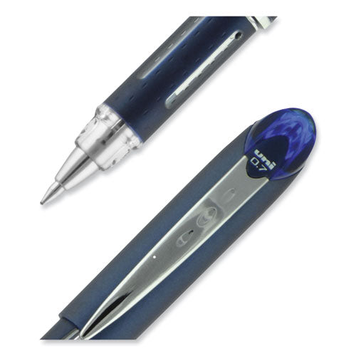 Jetstream Hybrid Gel Pen, Stick, Fine 0.7 Mm, Blue Ink, Blue/silver Barrel.