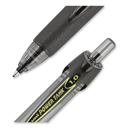 Power Tank Rt Ballpoint Pen Retractable, Bold 1 Mm, Black Ink, Smoke/black Barrel, Dozen