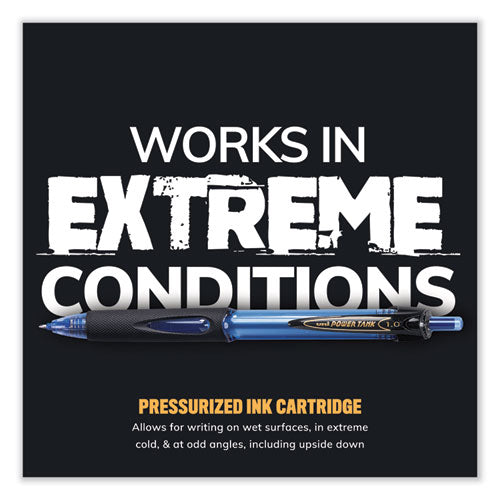 Power Tank Rt Ballpoint Pen, Retractable,Bold 1 Mm, Blue Ink, Translucent Blue/black Barrel, Dozen