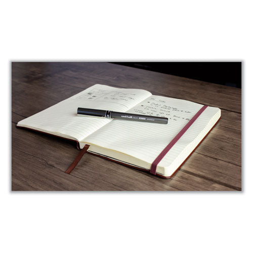 Deluxe Roller Ball Pen, Stick, Extra-fine 0.5 Mm, Black Ink, Metallic Gray/black Barrel, Dozen.