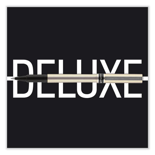 Deluxe Roller Ball Pen, Stick, Fine 0.7 Mm, Black Ink, Champagne/black Barrel, Dozen.
