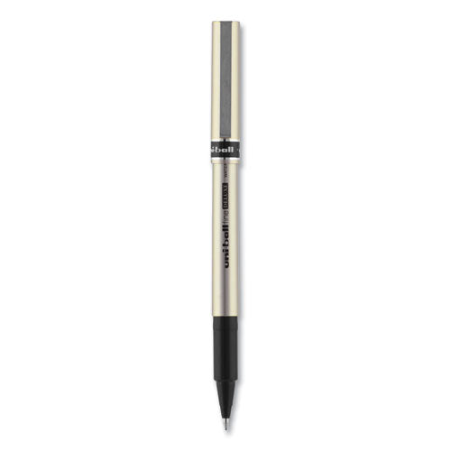 Deluxe Roller Ball Pen, Stick, Fine 0.7 Mm, Black Ink, Champagne/black Barrel, Dozen.