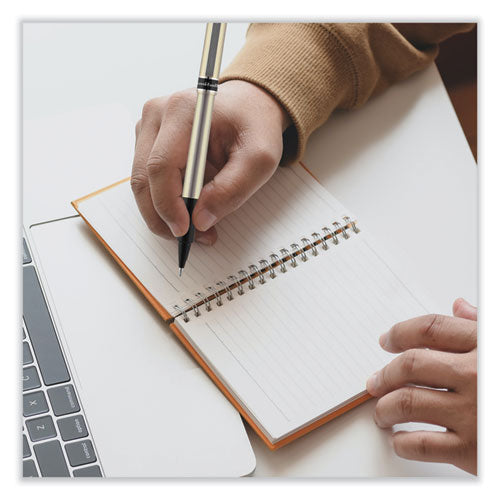 Deluxe Roller Ball Pen, Stick, Fine 0.7 Mm, Blue Ink, Champagne/black/blue Barrel, Dozen.