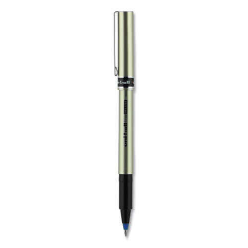 Deluxe Roller Ball Pen, Stick, Fine 0.7 Mm, Blue Ink, Champagne/black/blue Barrel, Dozen.
