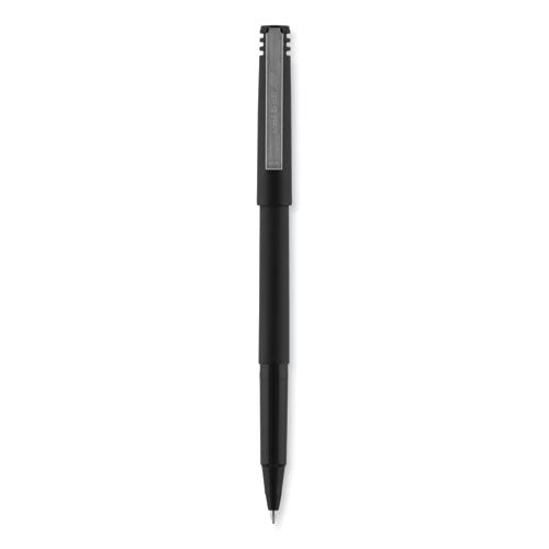 Roller Ball Pen, Stick, Fine 0.7 Mm, Black Ink, Black Matte Barrel, Dozen