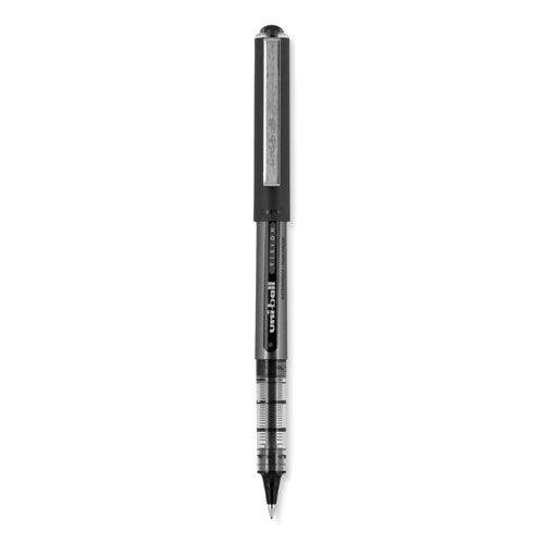 Vision Roller Ball Pen, Stick, Extra-fine 0.5 Mm, Black Ink, Gray/black/clear Barrel, Dozen.