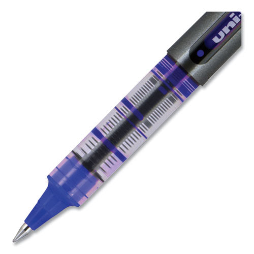 Vision Roller Ball Pen, Stick, Extra-fine 0.5 Mm, Blue Ink, Gray/blue/clear Barrel, Dozen.