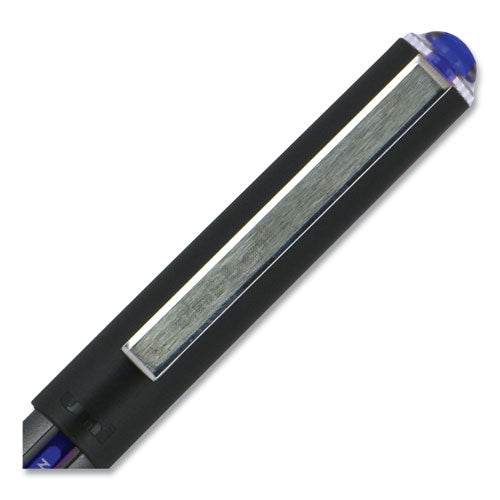 Vision Roller Ball Pen, Stick, Extra-fine 0.5 Mm, Blue Ink, Gray/blue/clear Barrel, Dozen.