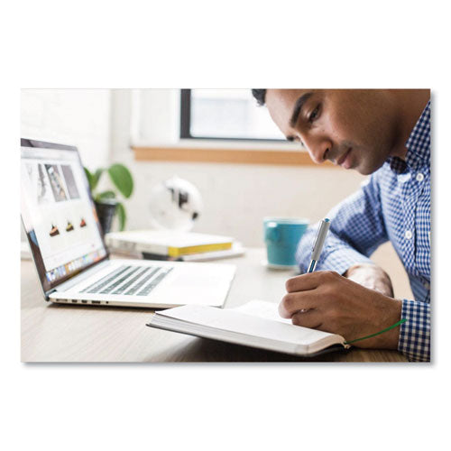 Vision Roller Ball Pen, Stick, Extra-fine 0.5 Mm, Blue Ink, Gray/blue/clear Barrel, Dozen.