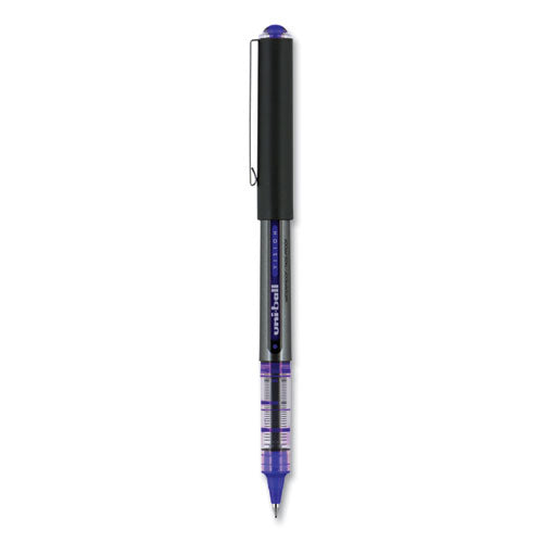 Vision Roller Ball Pen, Stick, Extra-fine 0.5 Mm, Blue Ink, Gray/blue/clear Barrel, Dozen.