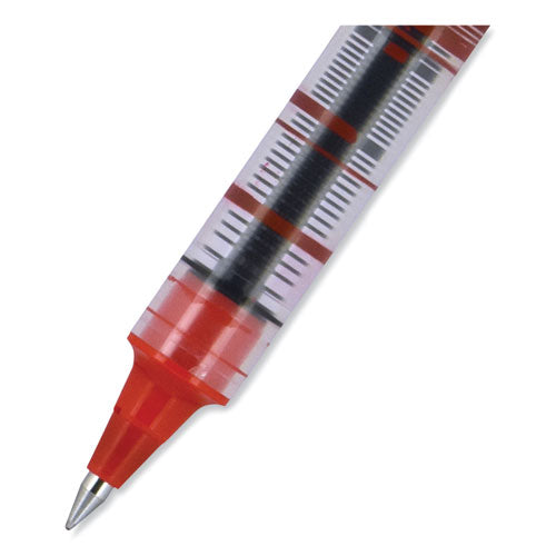 Vision Roller Ball Pen, Stick, Extra-fine 0.5 Mm, Red Ink, Gray/red Barrel, Dozen.