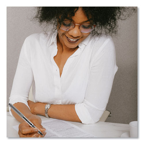 Vision Roller Ball Pen, Stick, Fine 0.7 Mm, Black Ink, Silver/black/clear Barrel, Dozen.