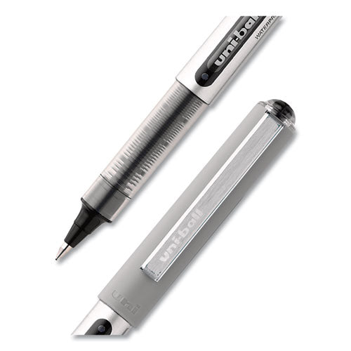 Vision Roller Ball Pen, Stick, Fine 0.7 Mm, Black Ink, Silver/black/clear Barrel, Dozen.