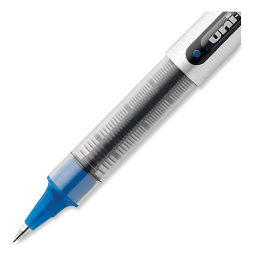 Vision Roller Ball Pen, Stick, Fine 0.7 Mm, Blue Ink, Silver/blue/clear Barrel, Dozen.