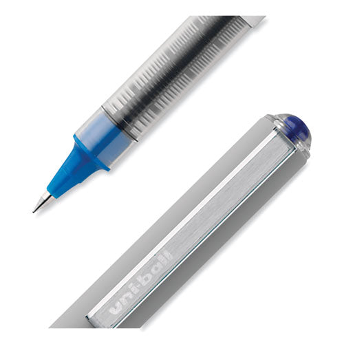 Vision Roller Ball Pen, Stick, Fine 0.7 Mm, Blue Ink, Silver/blue/clear Barrel, Dozen.