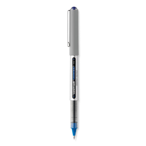 Vision Roller Ball Pen, Stick, Fine 0.7 Mm, Blue Ink, Silver/blue/clear Barrel, Dozen.