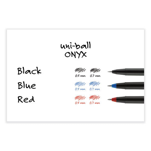 Onyx Roller Ball Pen, Stick, Fine 0.7 Mm, Red Ink, Black/red Barrel, Dozen.