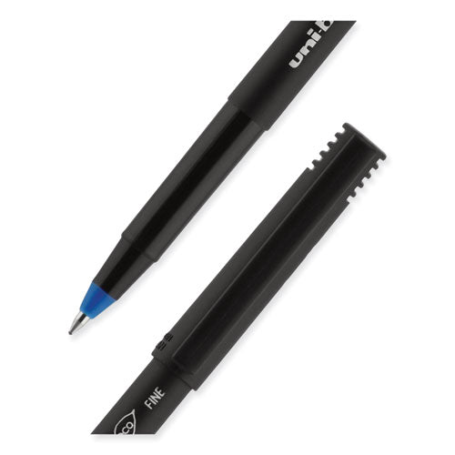 Onyx Roller Ball Pen, Stick, Fine 0.7 Mm, Blue Ink, Black/blue Barrel, Dozen.