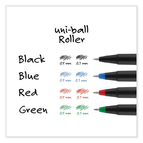 Roller Ball Pen, Stick, Extra-fine 0.5 Mm, Black Ink, Black Matte Barrel, Dozen.