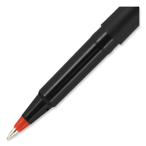 Roller Ball Pen, Stick, Extra-fine 0.5 Mm, Red Ink, Black/red Barrel, Dozen.