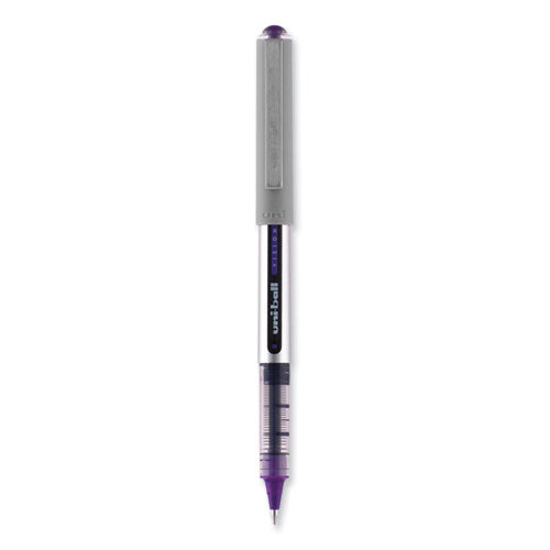 Vision Roller Ball Pen, Stick, Fine 0.7 Mm, Violet Ink, Silver/violet/clear Barrel, Dozen.