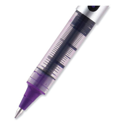 Vision Roller Ball Pen, Stick, Fine 0.7 Mm, Violet Ink, Silver/violet/clear Barrel, Dozen.