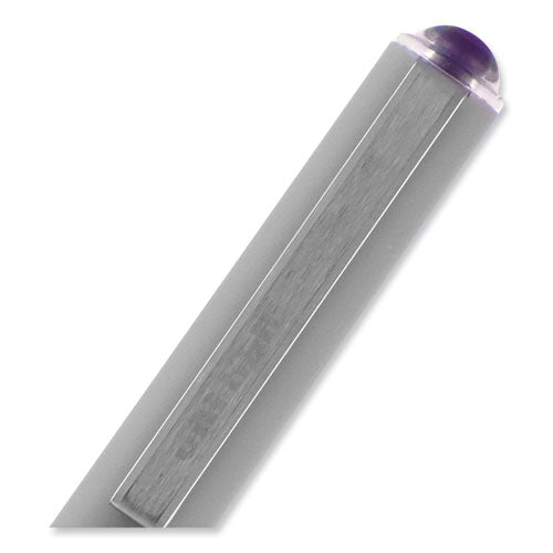 Vision Roller Ball Pen, Stick, Fine 0.7 Mm, Violet Ink, Silver/violet/clear Barrel, Dozen.