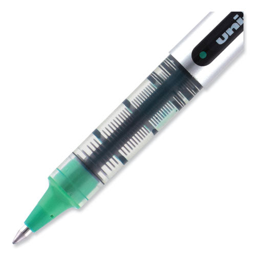 Vision Roller Ball Pen, Stick, Fine 0.7 Mm, Evergreen Ink, Gray Barrel, Dozen