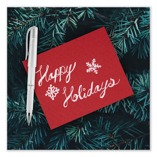 Impact Gel Pen, Stick, Medium 1 Mm, Silver Metallic Ink, Silver Barrel.