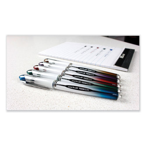Vision Elite Roller Ball Pen, Stick, Bold 0.8 Mm, Blue-black Ink, White/blue Barrel