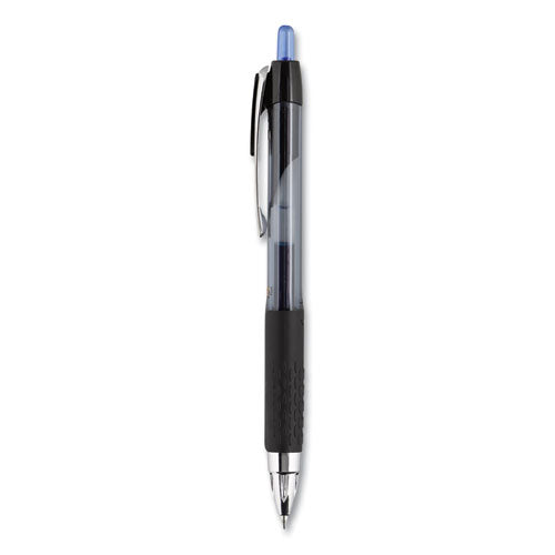 Signo 207 Gel Pen, Retractable, Fine 0.5 Mm, Blue Ink, Smoke/black/blue Barrel, Dozen.