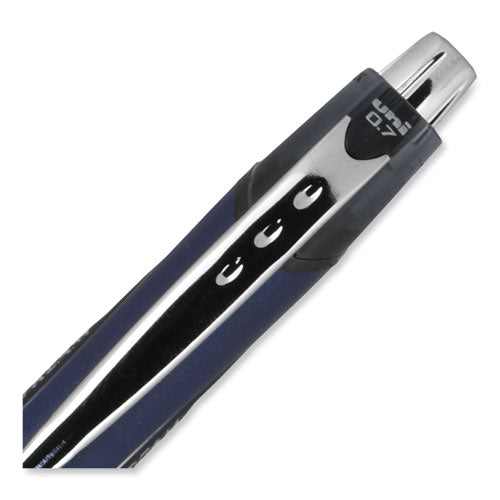 Jetstream Retractable Hybrid Gel Pen, Fine 0.7 Mm, Black Ink, Blue/silver Barrel.
