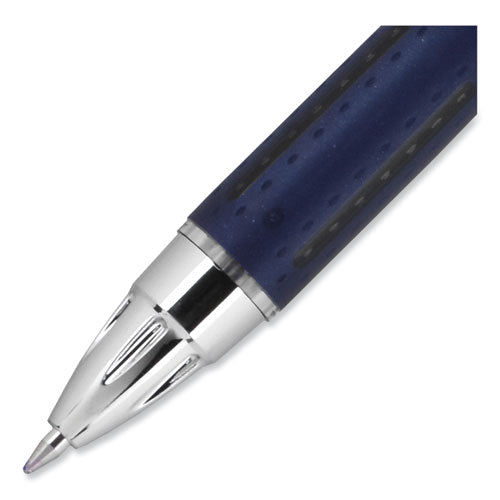 Jetstream Retractable Hybrid Gel Pen, Fine 0.7 Mm, Black Ink, Blue/silver Barrel.