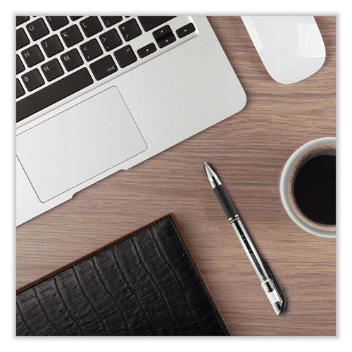 Signo Grip Gel Pen, Stick, Medium 0.7 Mm, Black Ink, Clear/black/silver Barrel, Dozen.