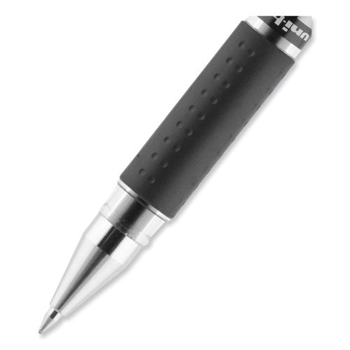 Signo Grip Gel Pen, Stick, Medium 0.7 Mm, Black Ink, Clear/black/silver Barrel, Dozen.