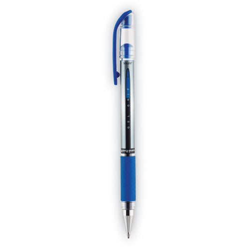 Signo Grip Gel Pen, Stick, Medium 0.7 Mm, Blue Ink, Silver/blue Barrel, Dozen