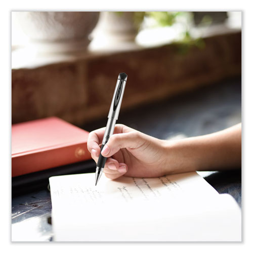 207 Impact Gel Pen, Stick, Bold 1 Mm, Black Ink, Silver/black Barrel.