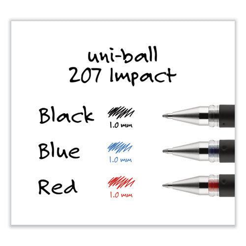 207 Impact Gel Pen, Stick, Bold 1 Mm, Blue Ink, Silver/black/blue Barrel.