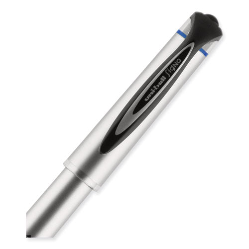 207 Impact Gel Pen, Stick, Bold 1 Mm, Blue Ink, Silver/black/blue Barrel.
