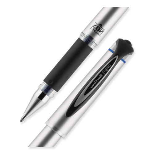 207 Impact Gel Pen, Stick, Bold 1 Mm, Blue Ink, Silver/black/blue Barrel.
