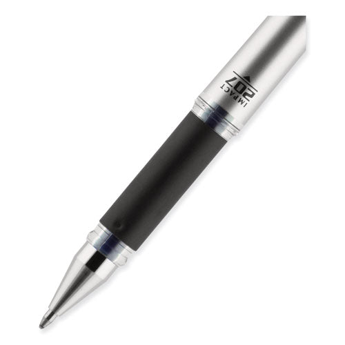 207 Impact Gel Pen, Stick, Bold 1 Mm, Blue Ink, Silver/black/blue Barrel.