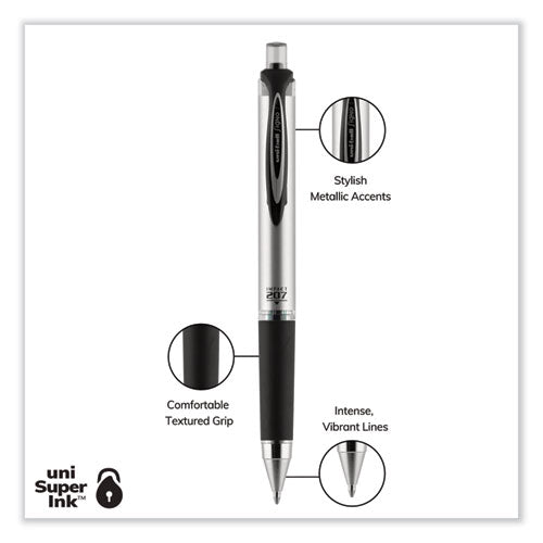207 Impact Gel Pen, Retractable, Bold 1 Mm, Black Ink, Black Barrel.