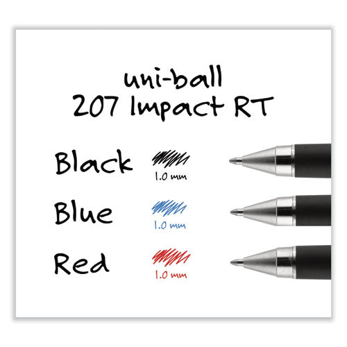 207 Impact Gel Pen, Retractable, Bold 1 Mm, Black Ink, Black Barrel.