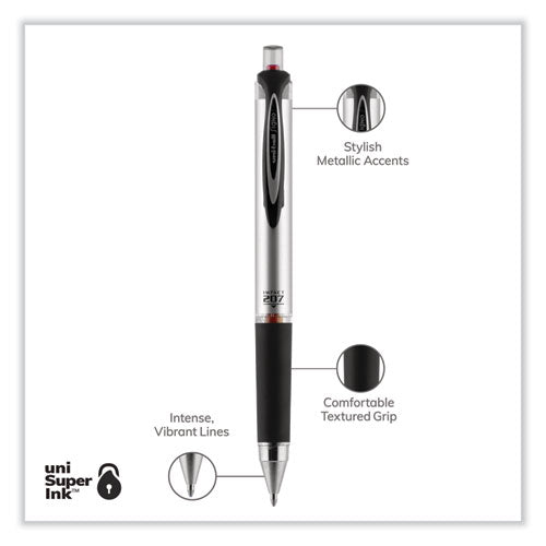 207 Impact Gel Pen, Retractable, Bold 1 Mm, Red Ink, Black/red Barrel.
