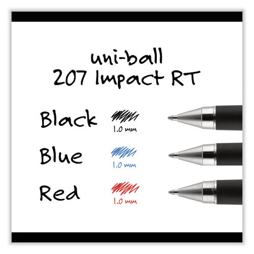 207 Impact Gel Pen, Retractable, Bold 1 Mm, Red Ink, Black/red Barrel.
