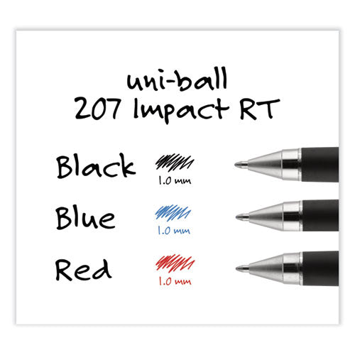 207 Impact Rt Gel Retractable Pen Refills, Bold 1 Mm Conical Tip, Black Ink, 2/pack.