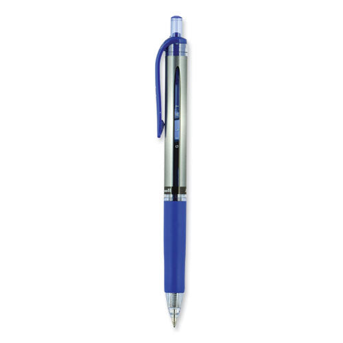 Signo Gel Pen, Retractable, Medium 0.7 Mm, Blue Ink, Silver/blue Barrel, Dozen.