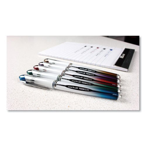 Vision Elite Blx Series Hybrid Gel Pen, Stick,Extra-fine 0.5 Mm, Blue-infused Black Ink, Gray/blue/clear Barrel