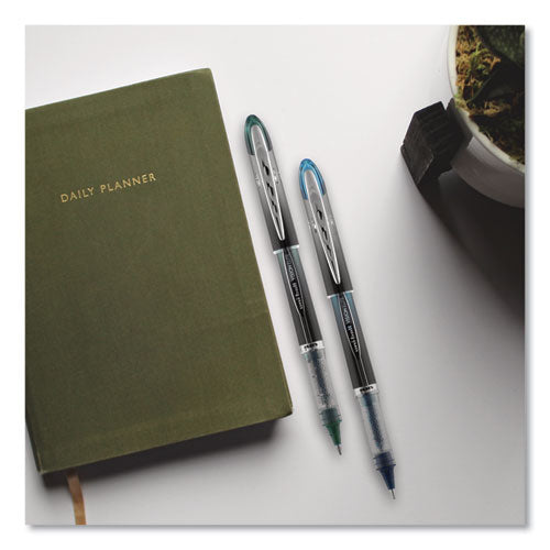 Vision Elite Blx Series Hybrid Gel Pen, Stick,Extra-fine 0.5 Mm, Blue-infused Black Ink, Gray/blue/clear Barrel